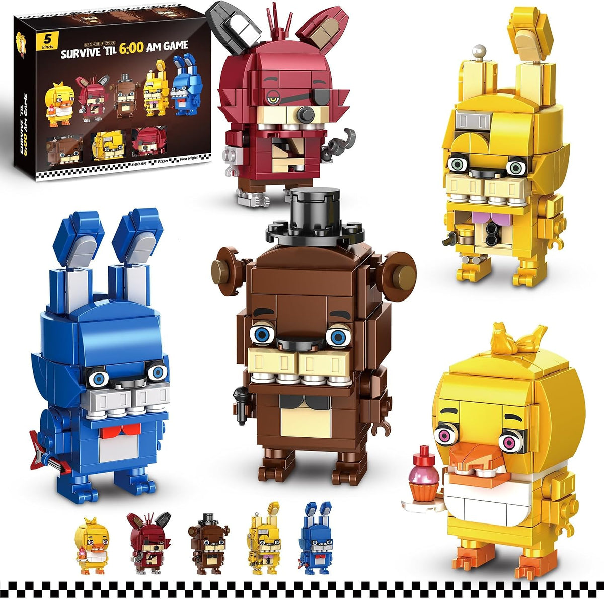 Thcbme Security Breach Building Block Toy, 5 Characters Action Figure, Horror Game Toys Merch Building Set Toy, 988Pcs