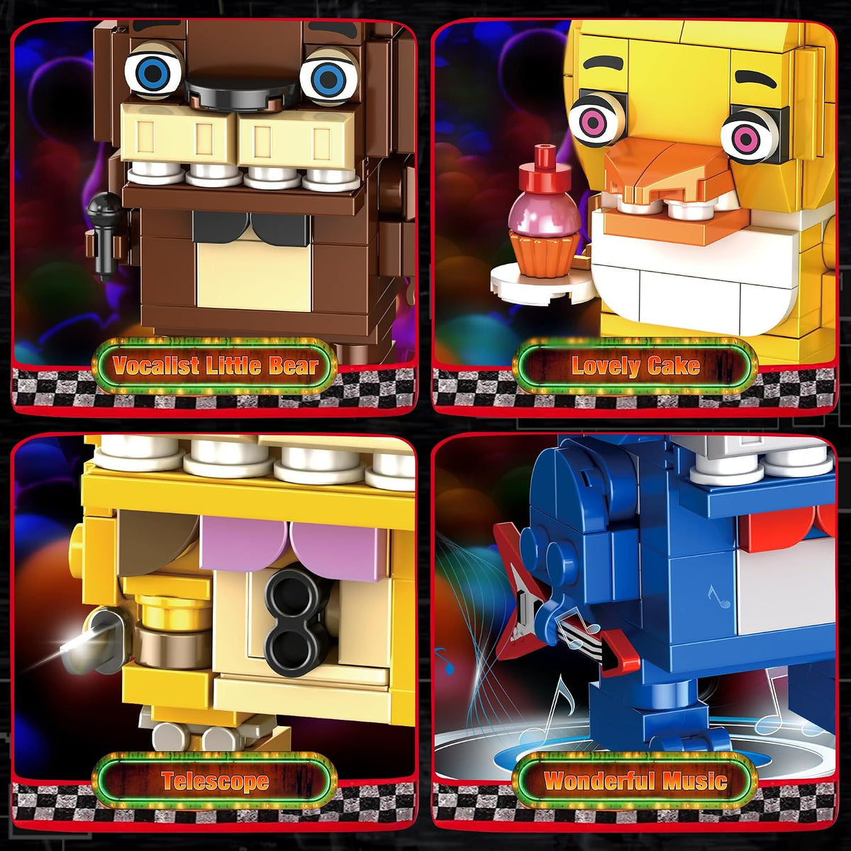 Thcbme Security Breach Building Block Toy, 5 Characters Action Figure, Horror Game Toys Merch Building Set Toy, 988Pcs