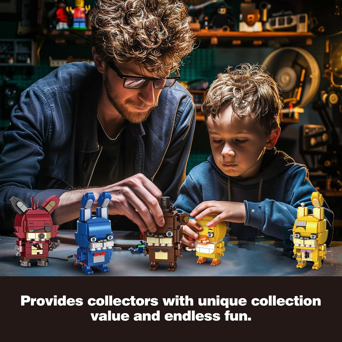 Thcbme Security Breach Building Block Toy, 5 Characters Action Figure, Horror Game Toys Merch Building Set Toy, 988Pcs